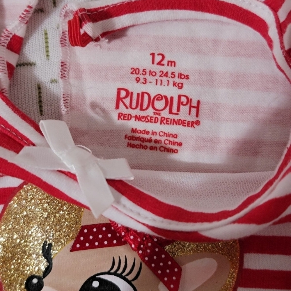 NWT Rudolph the Red Nosed Reindeer Christmas Outfit. Size 12 months! - Picture 5 of 10